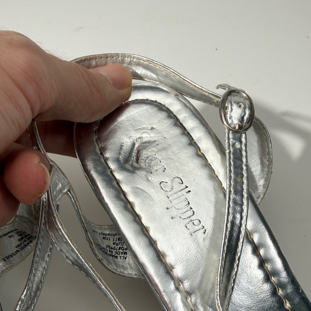 Elegant Silver Strappy Heels - Picture 6 of 7